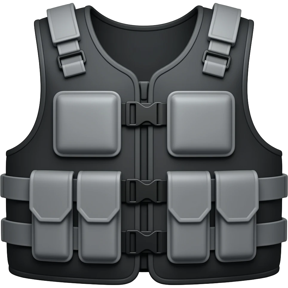 chaleco antibalas en blanco y negro emoji