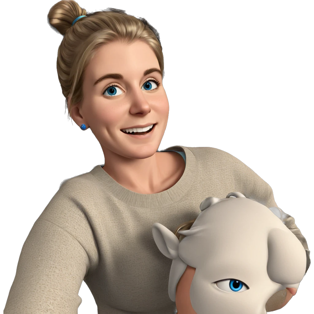 smiling girl with blue eyes emoji