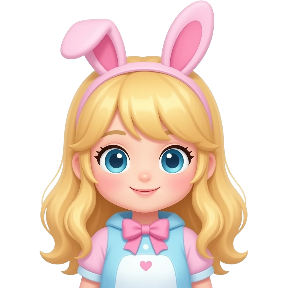 Quiero una chica Kawaii Rosita claro esa chica pero que esté súper Kawaii y quiero que su pelo sea rubio con unos monitos Rosa kawaii y que la ropa sea de monito Rosita pastel y quiero que sea bien Kawaii y más kawaii emoji