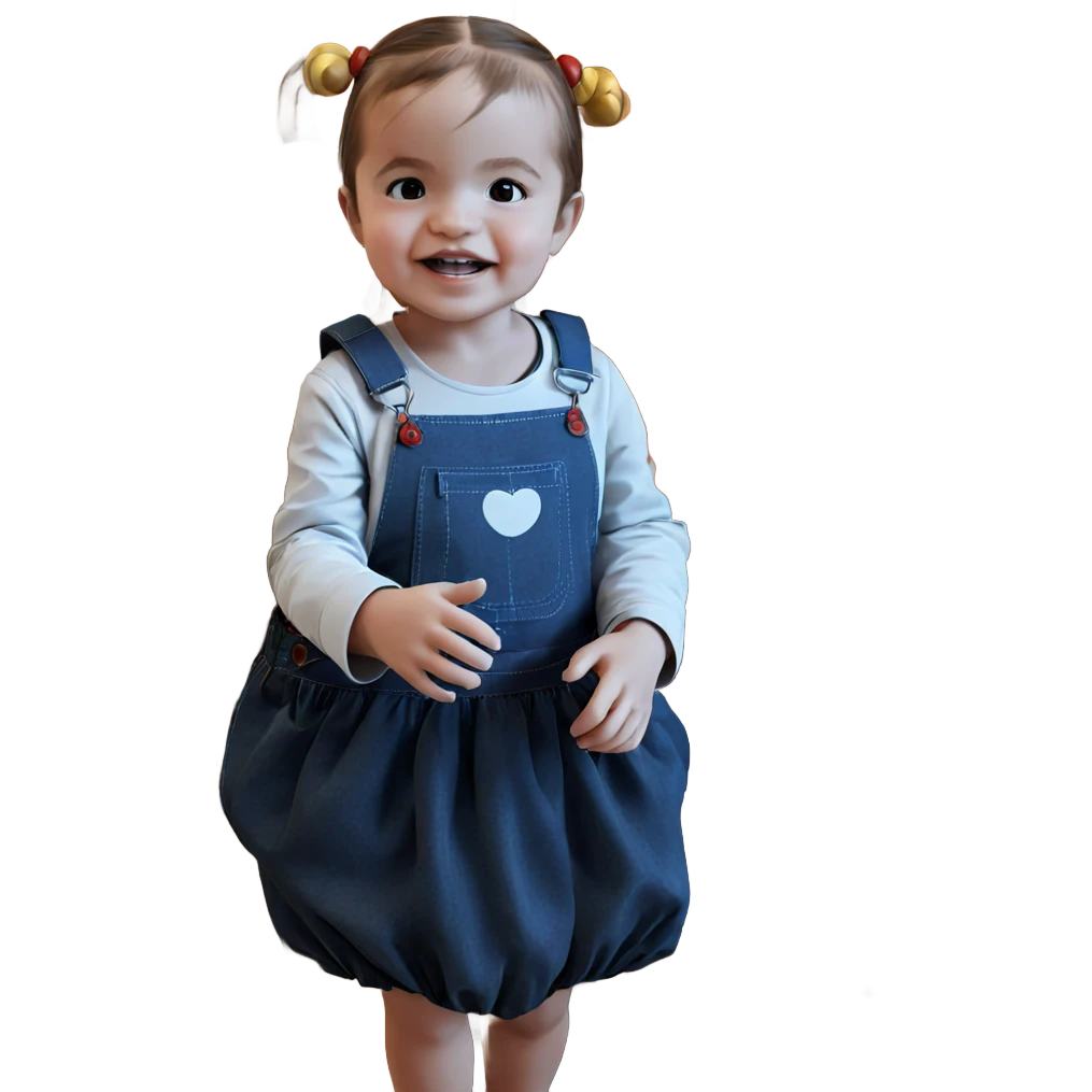 girl with balloon in overalls emoji