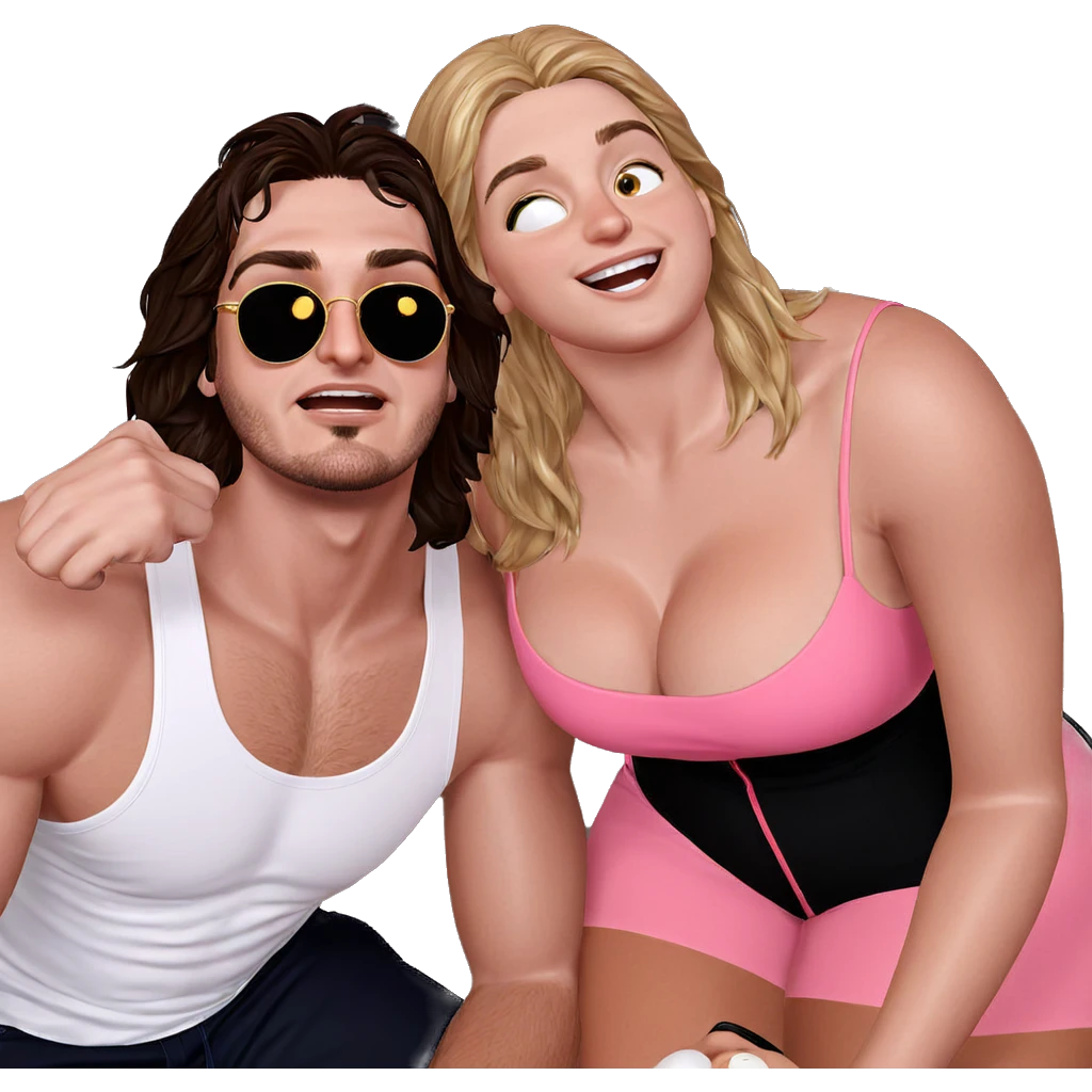 playful moment between two friends emoji