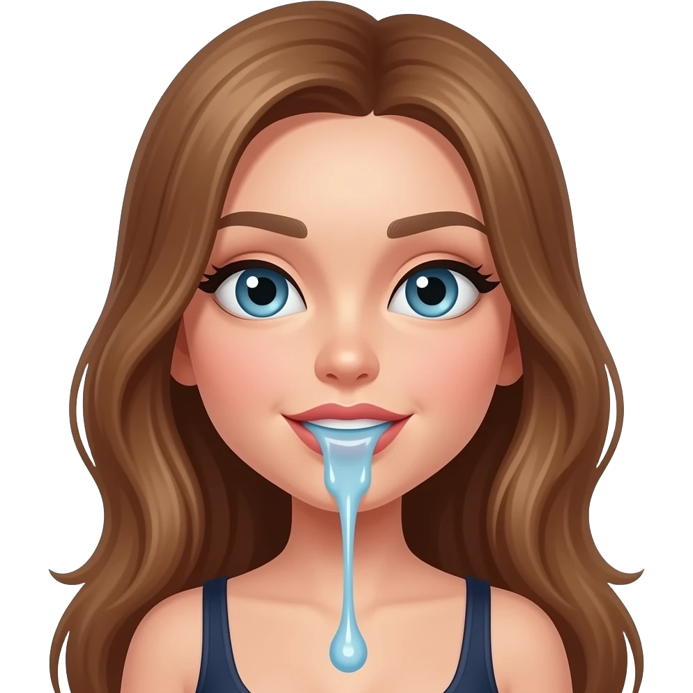 lustful girl with cum pouring from her pussy emoji