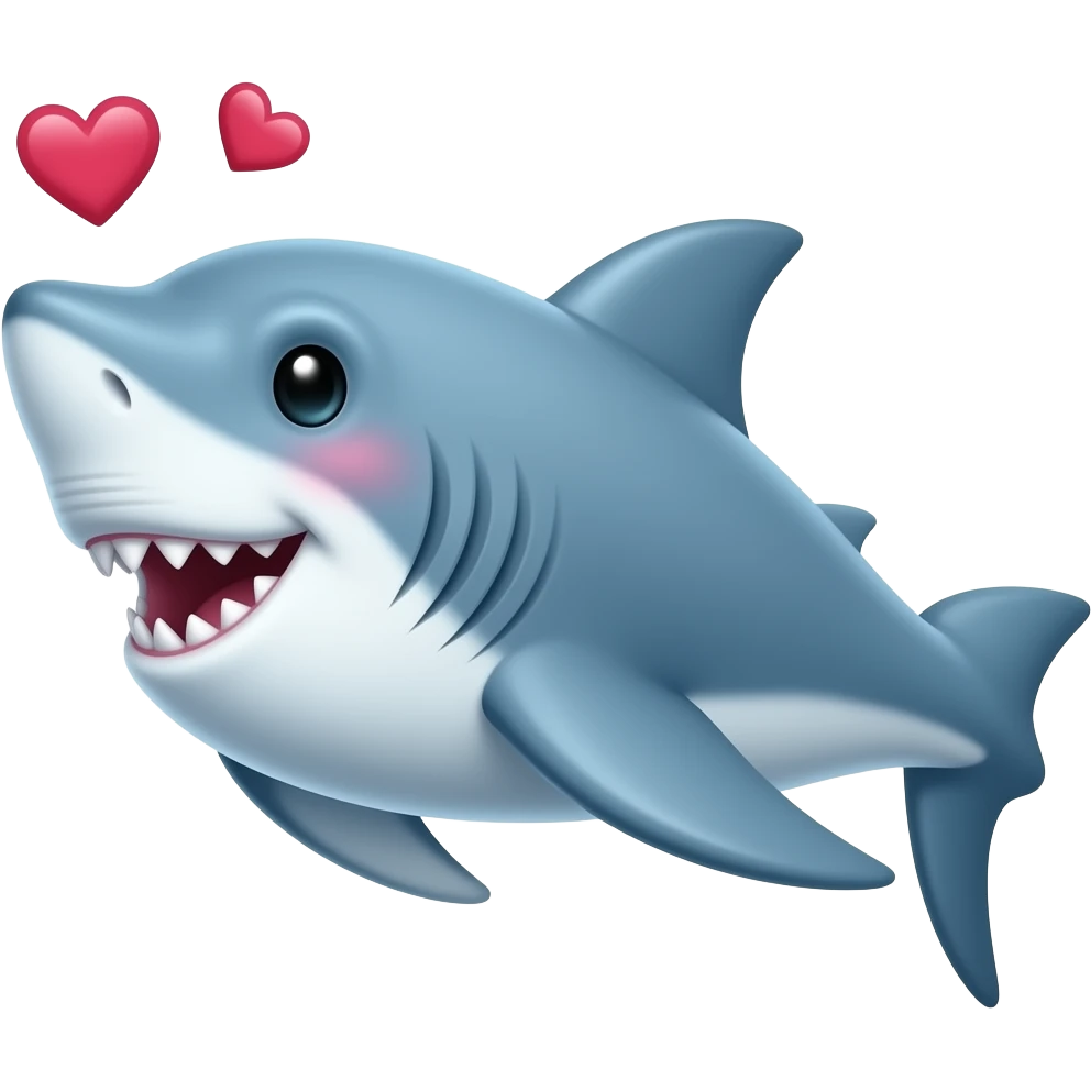 Un tiburón enamorado emoji