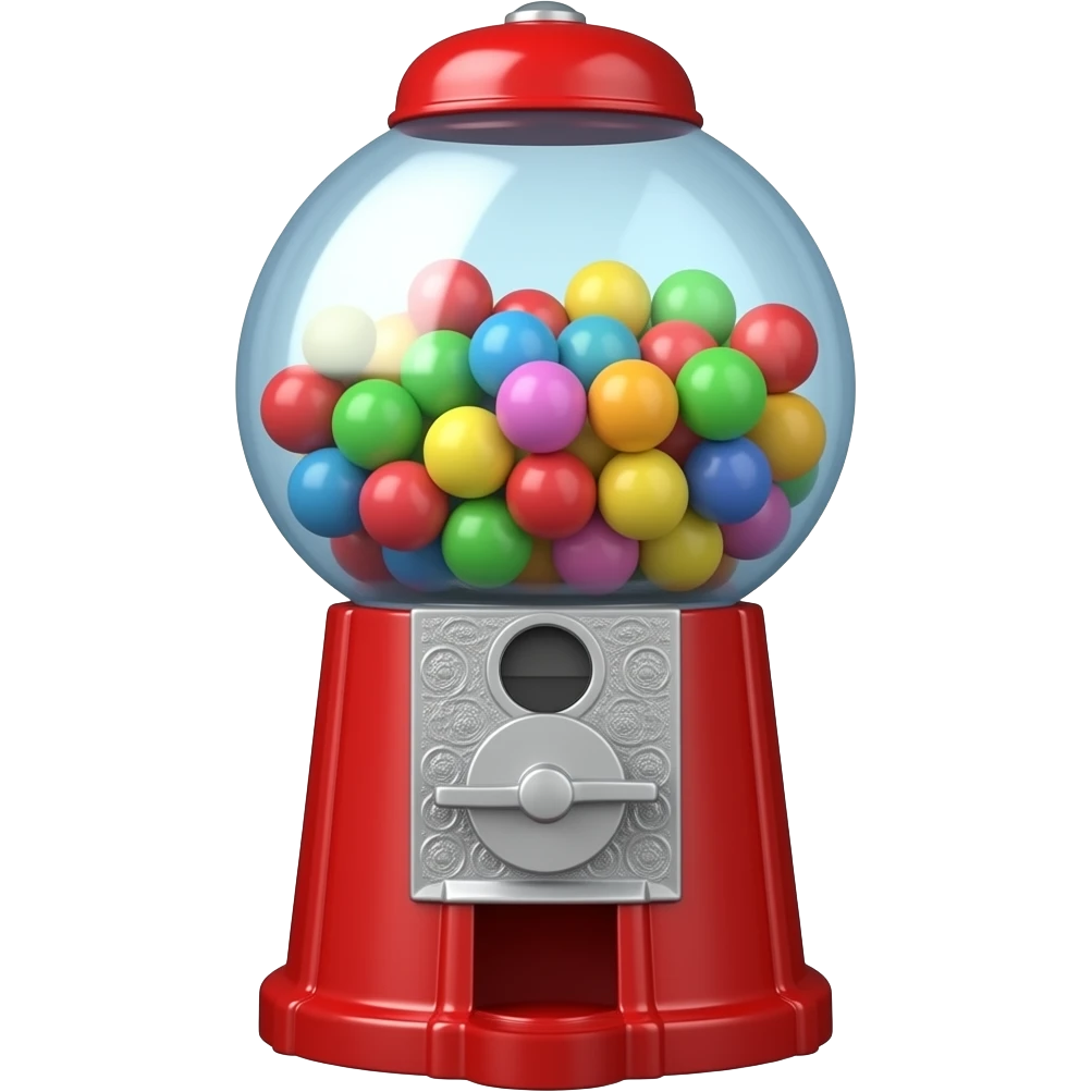 gumball machine that has a gear as the handle emoji