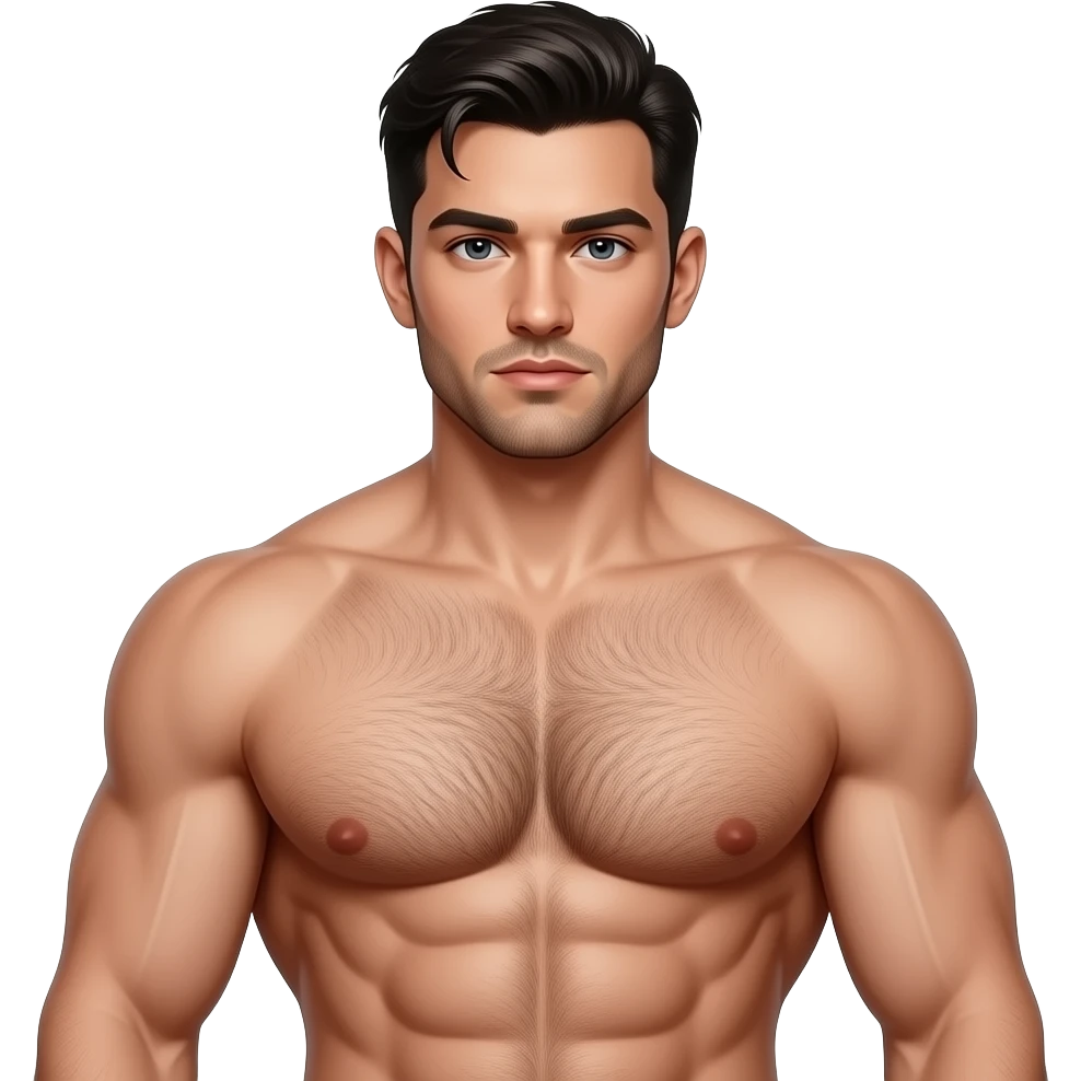 thick dark hairy muscle chest emoji