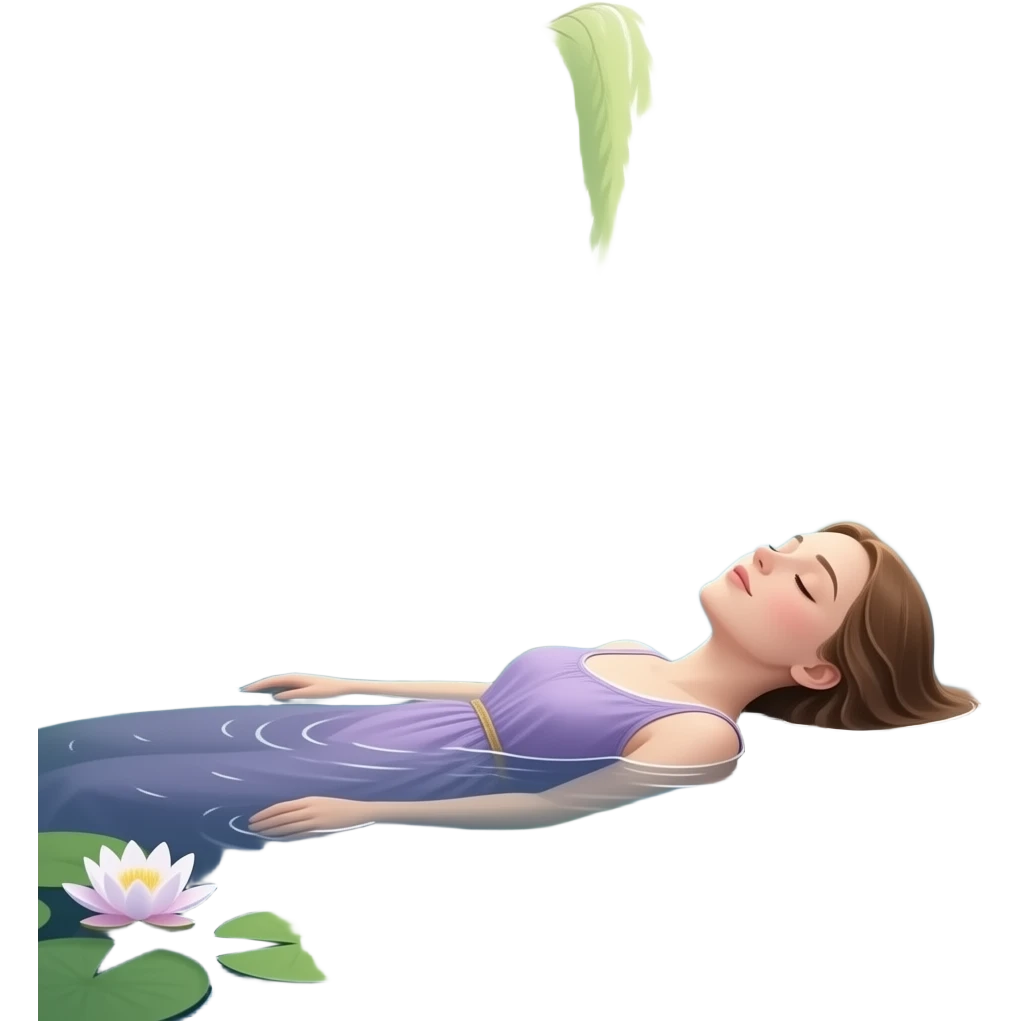 Ophelia lies in the water - a scene from the original painting by John Everett Miles emoji