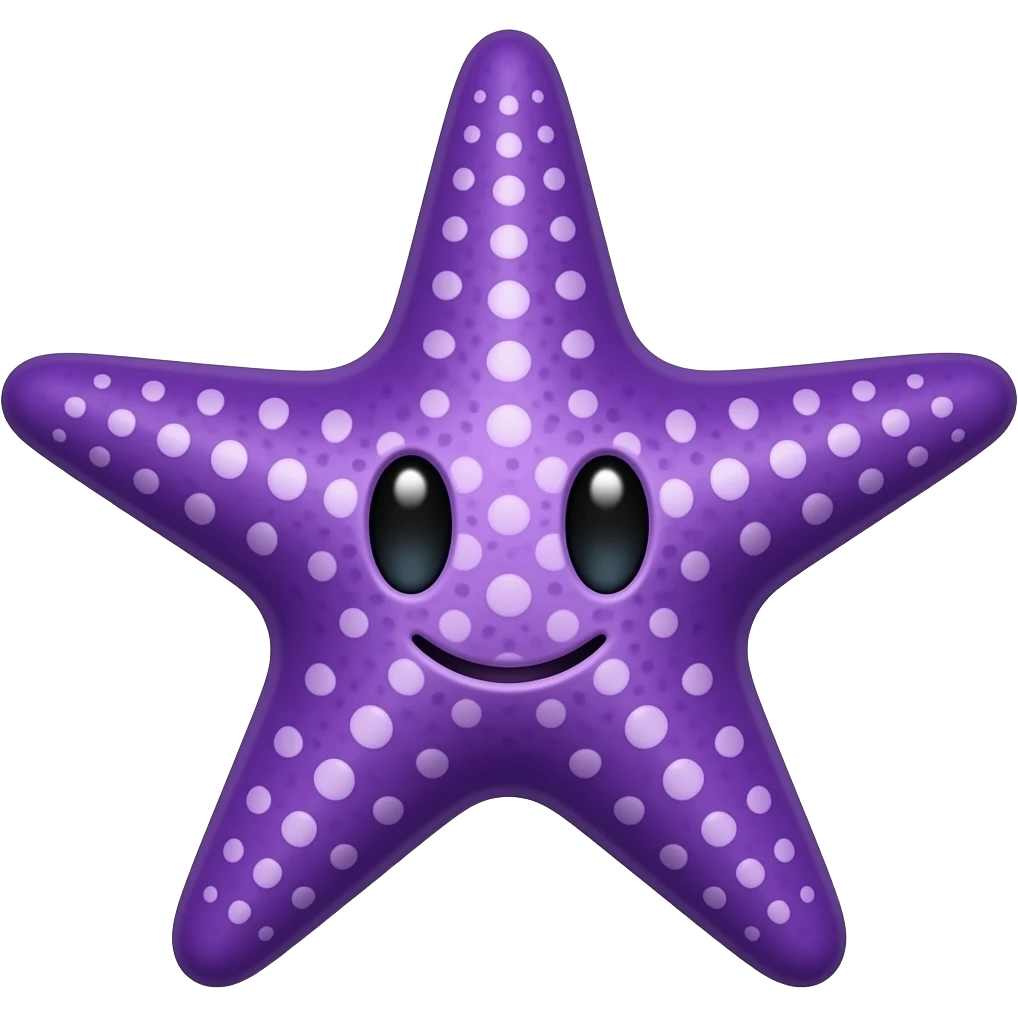 purple star fish with face emoji