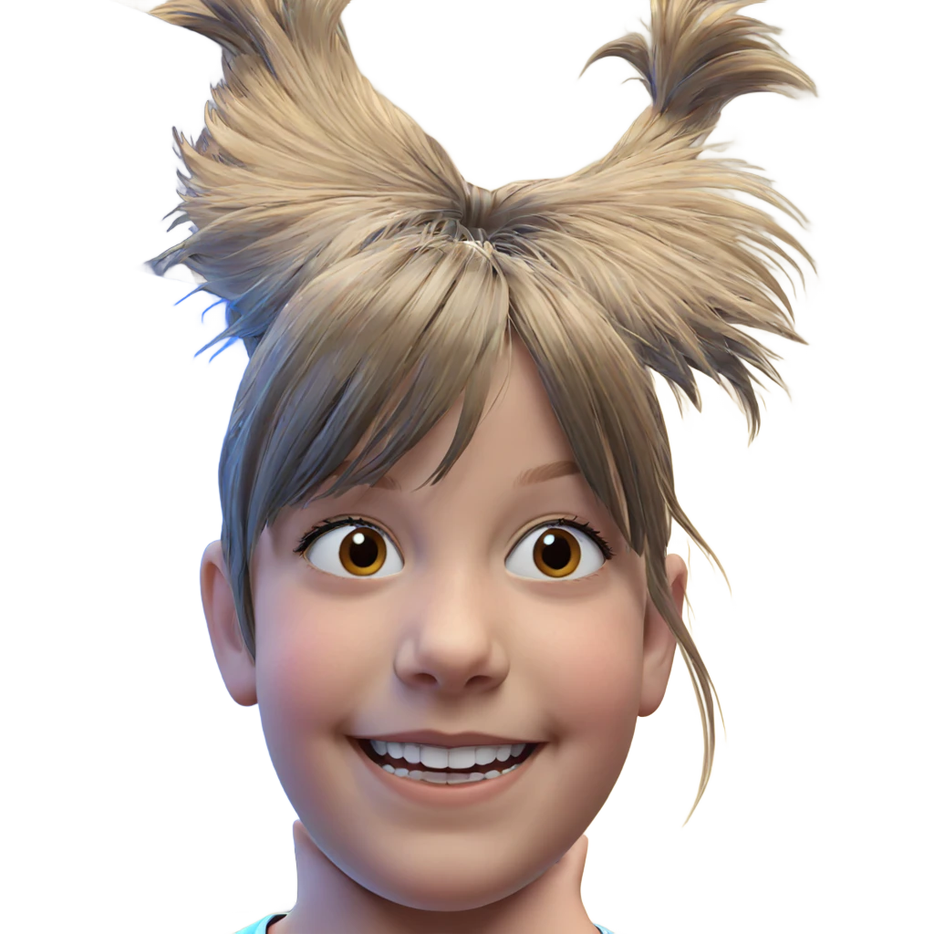 smiling girl with brown hair emoji