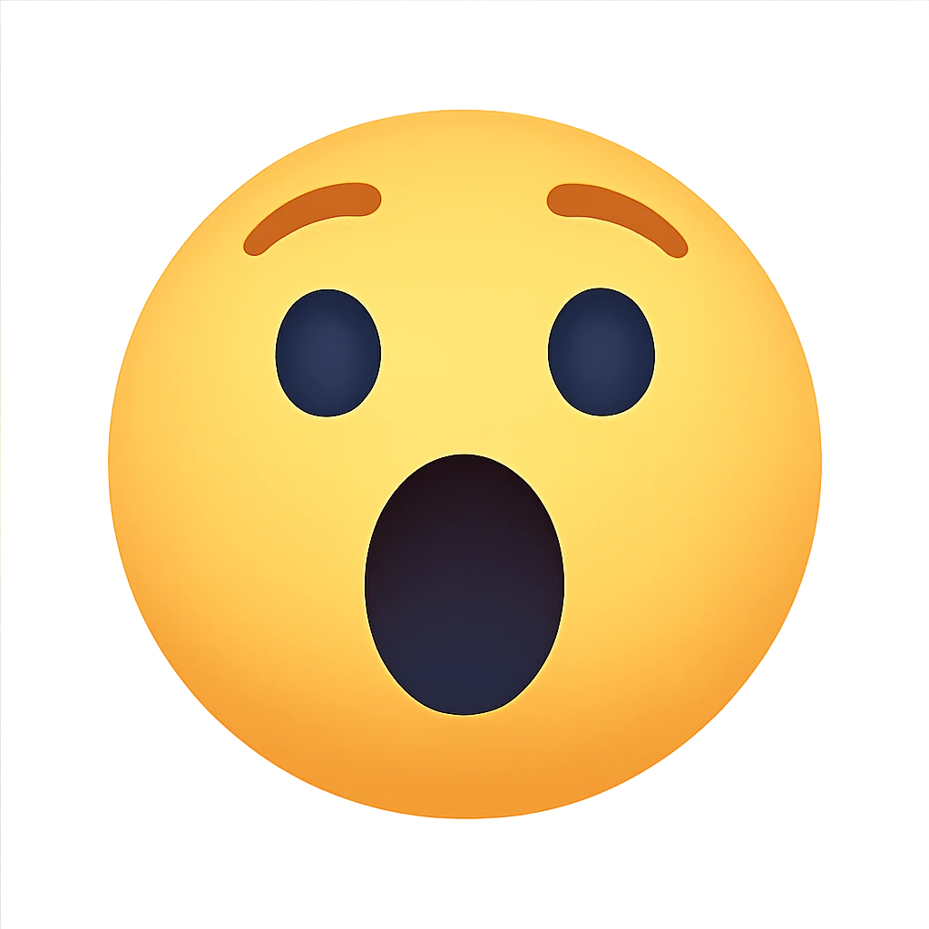 surprised face emoji, digital illustration, no background emoji