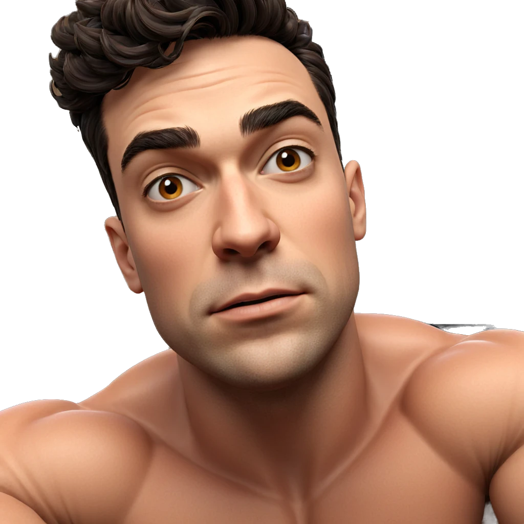 muscular male portrait in focus emoji