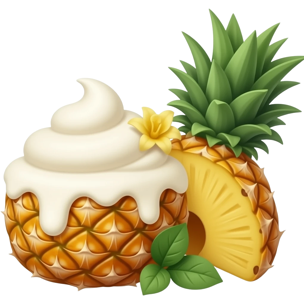 Ananas cuit  et chantilly vanille emoji