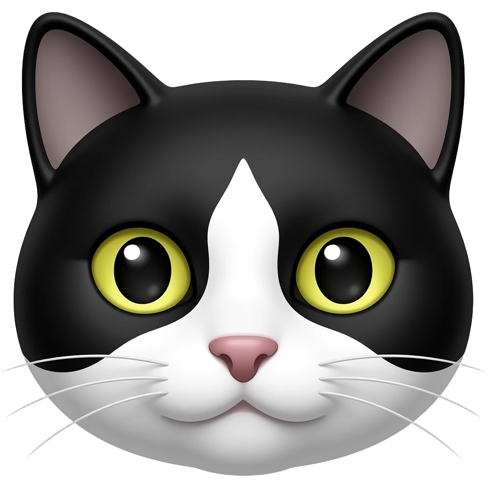 Create an emoji of this black and white cat. emoji