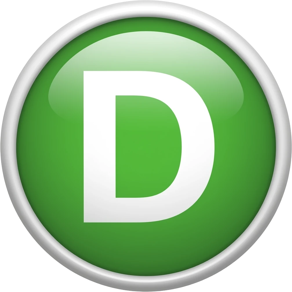 letter D in grean circle white border emoji