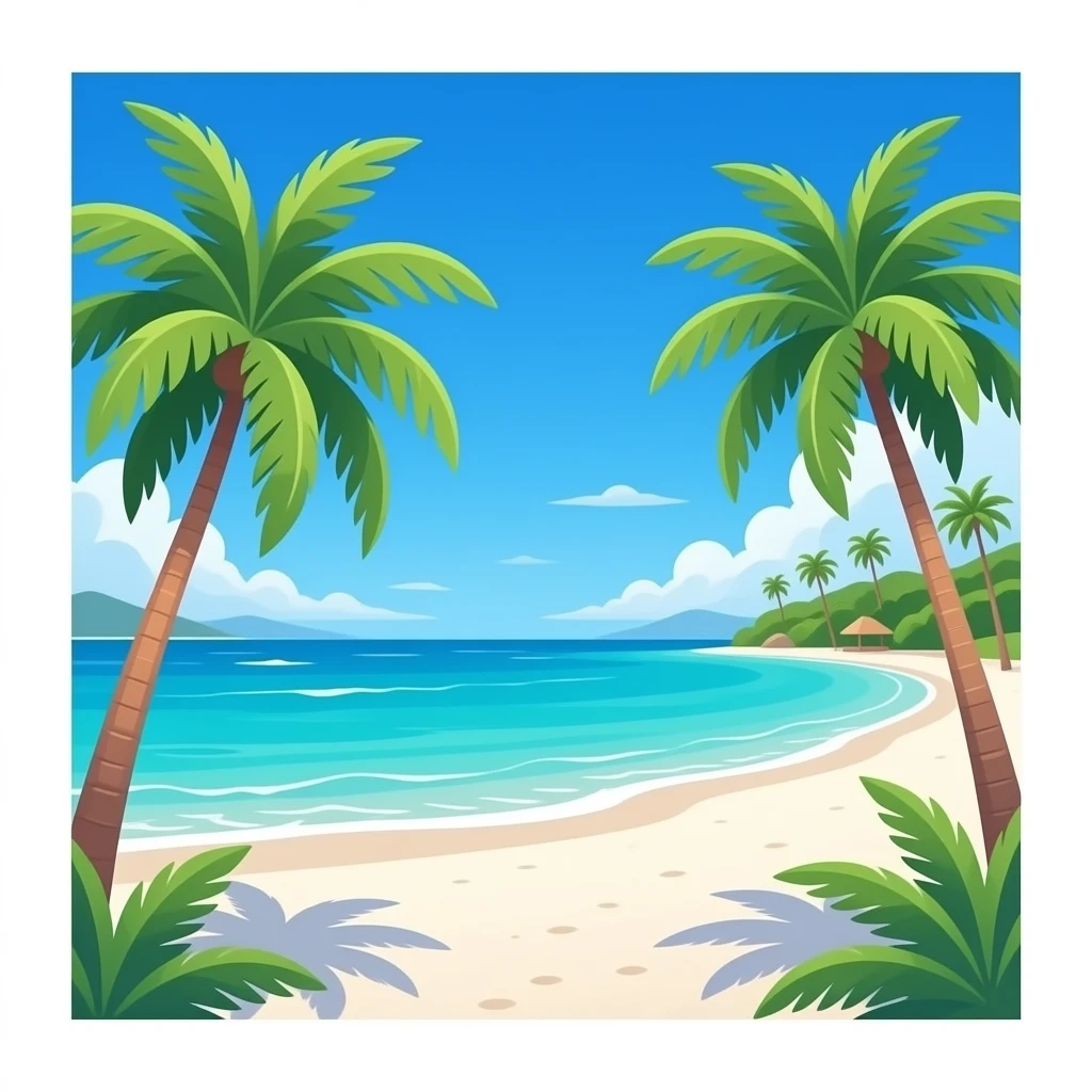 Erstelle ein Bild von einem karibischen Strand emoji