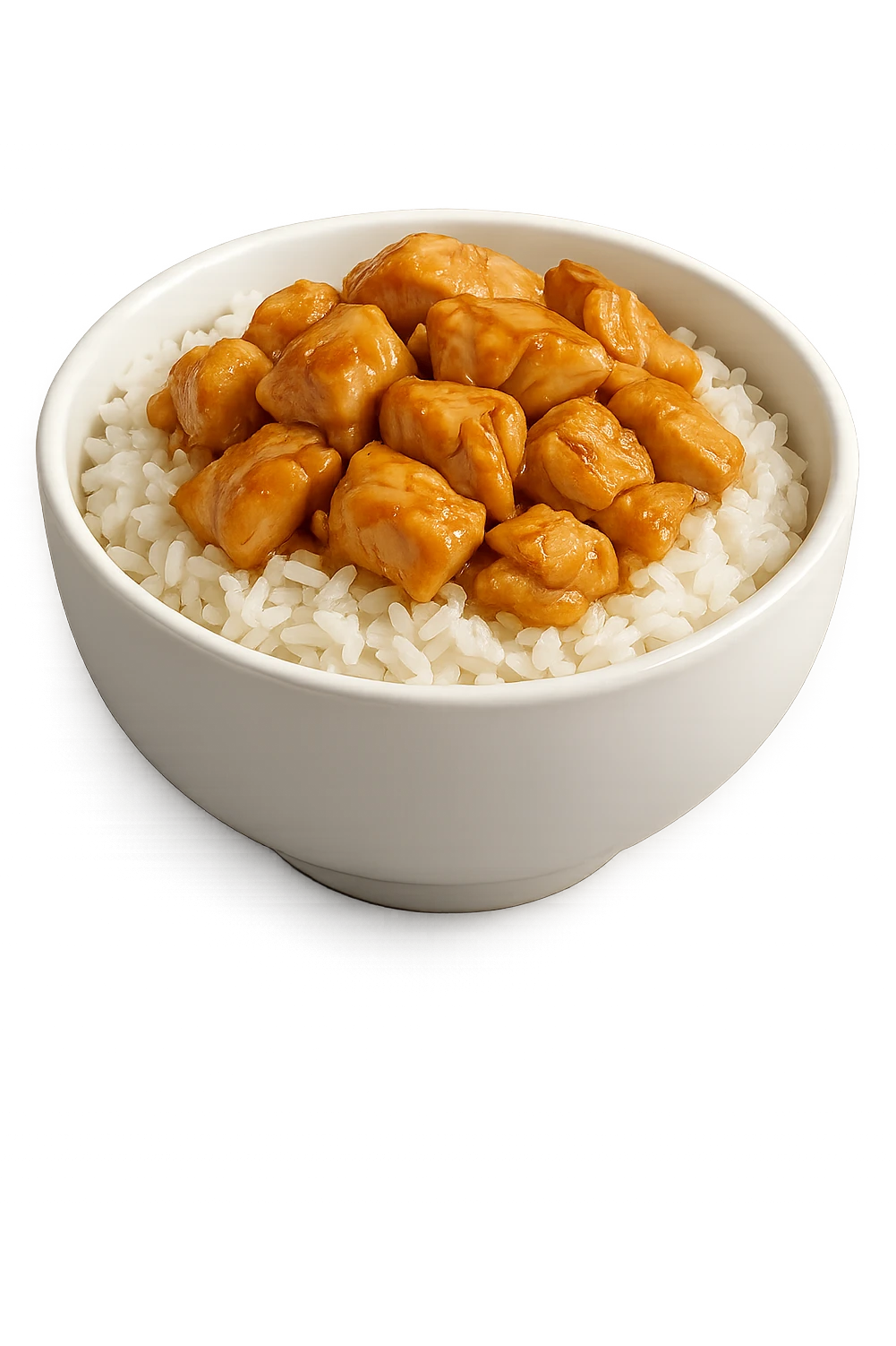 bowl bianca con riso e pollo emoji
