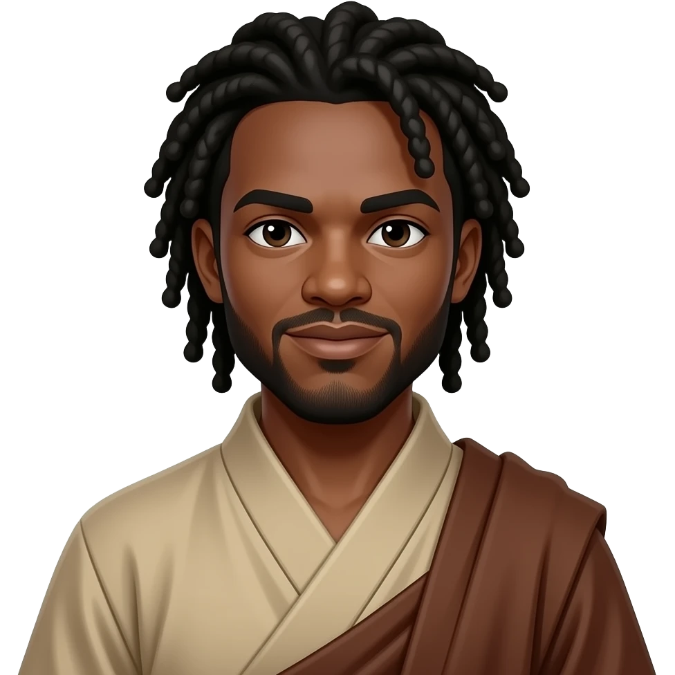 Black American with dreadlocks shaolin monk emoji emoji
