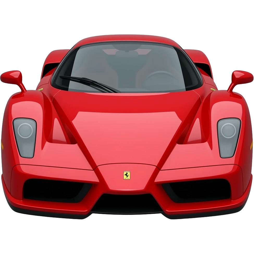 ferrari enzo, perfect proportions of wheels and tires, front end and rear end and middle of car compressed like a cartoon drawing, exaggerated emoji
