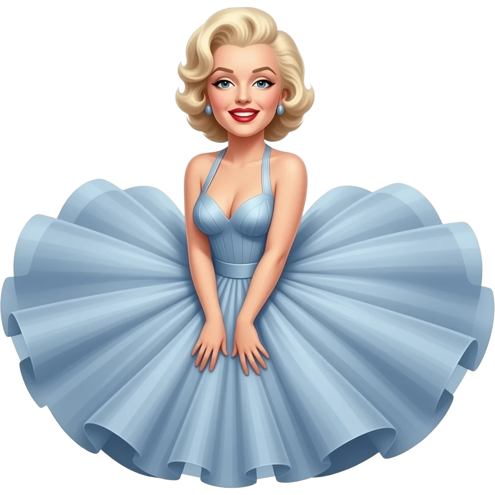 Marilyn Monroe skirt blowing emoji