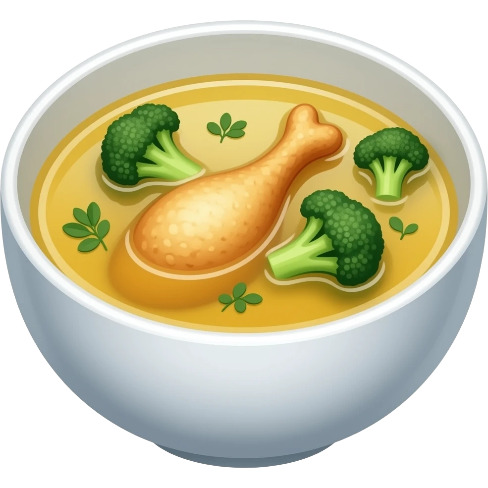 Chicken and broccoli soup emoji