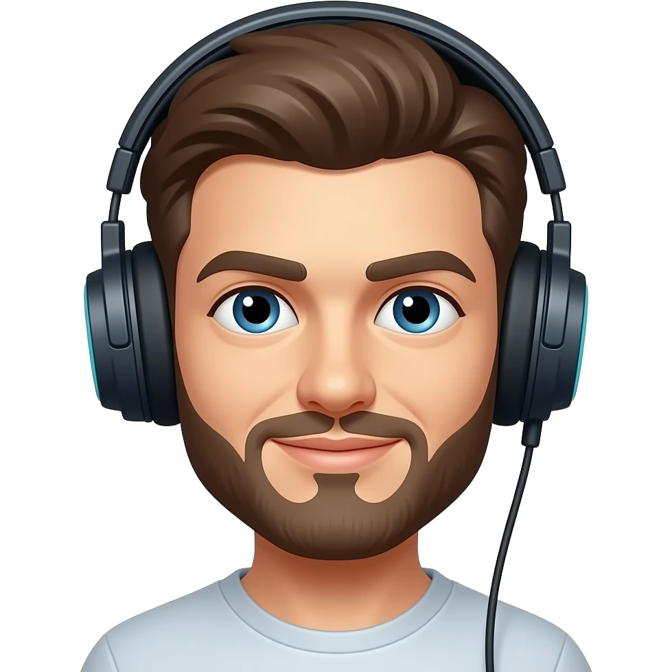 gamer with head phone emoji