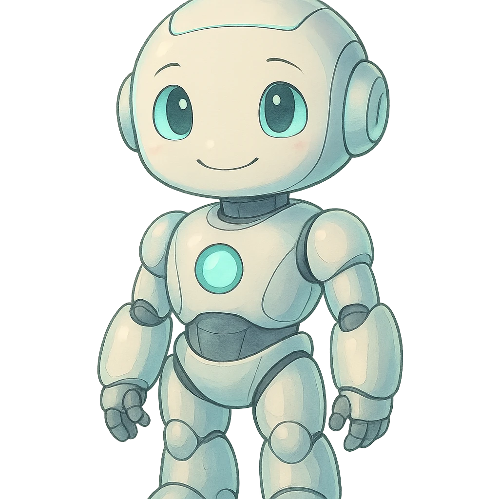 friendly and futuristic AI robot character emoji