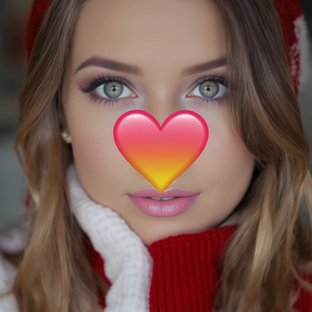 heart emoji with a gradient effect, professional photography style emoji