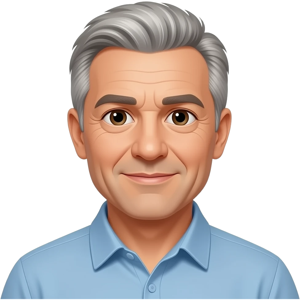 homme poivre et sel cheveux court italien 60 ans emoji