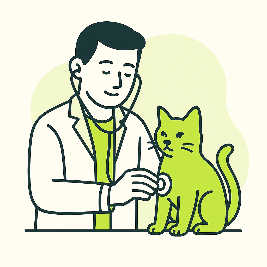 veterinarian examining a cat emoji