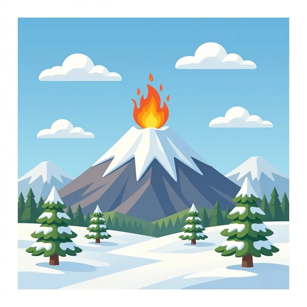 snowy volcano emoji