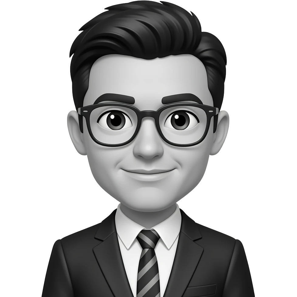 Make my photo in pixel art and use only black and white colour emoji