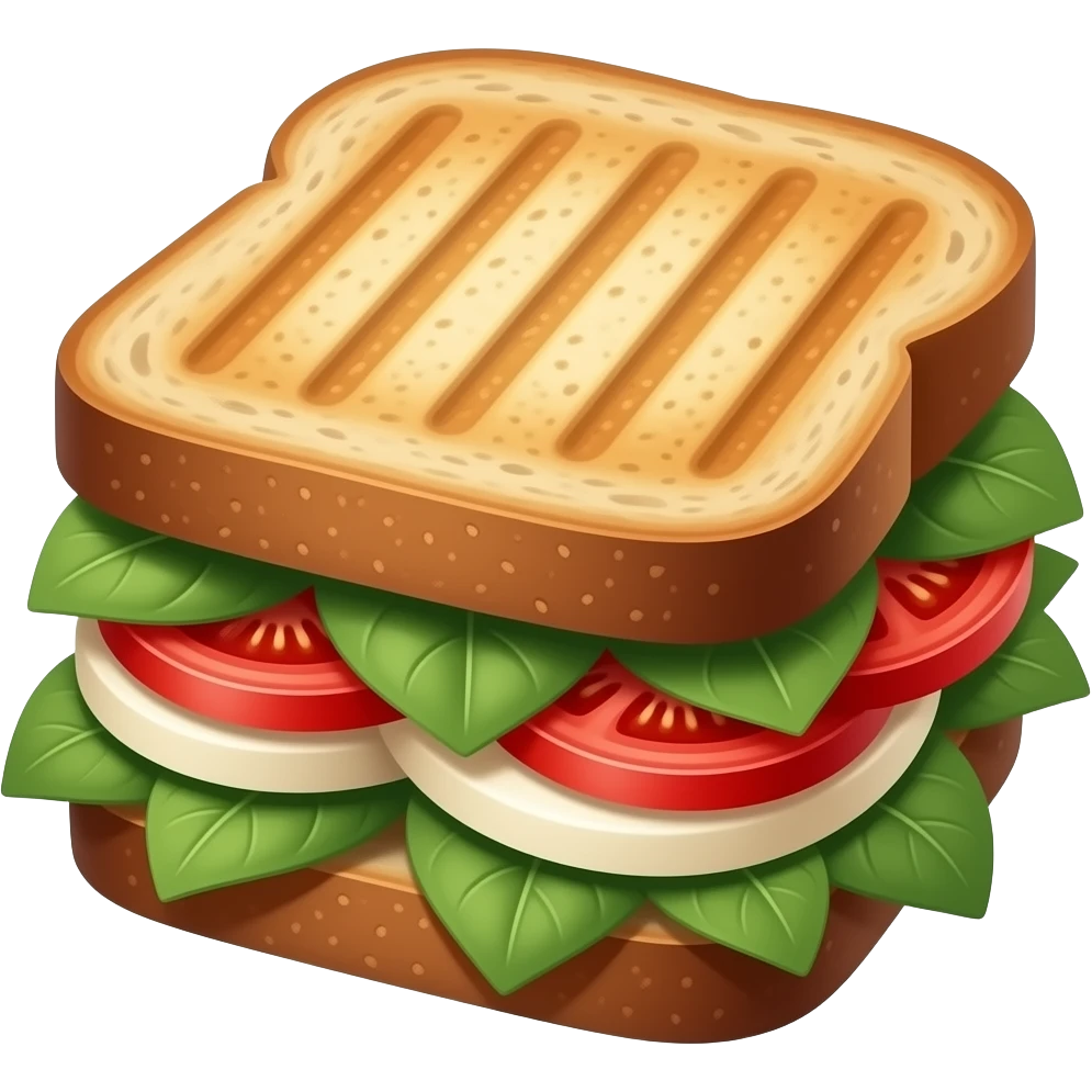 Elegant tomato and mozzarella panini sandwich emoji