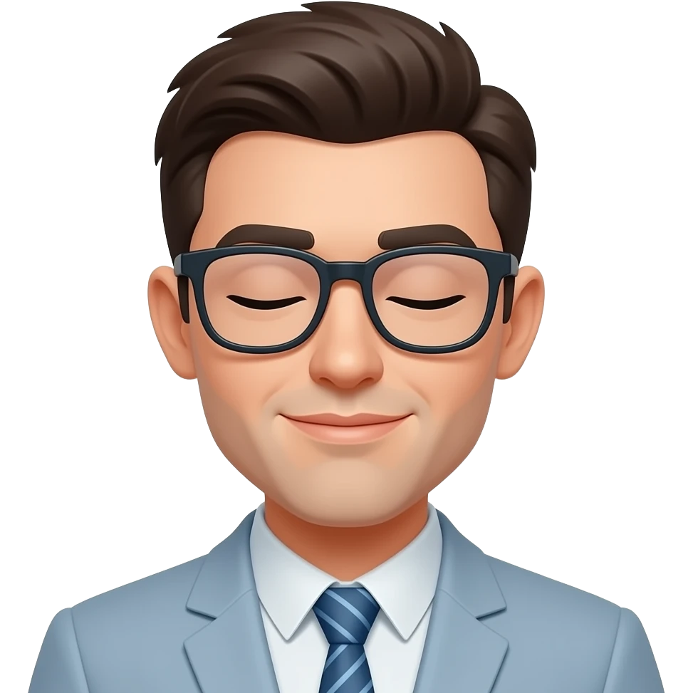 Screen with glasses and closed eyes emoji