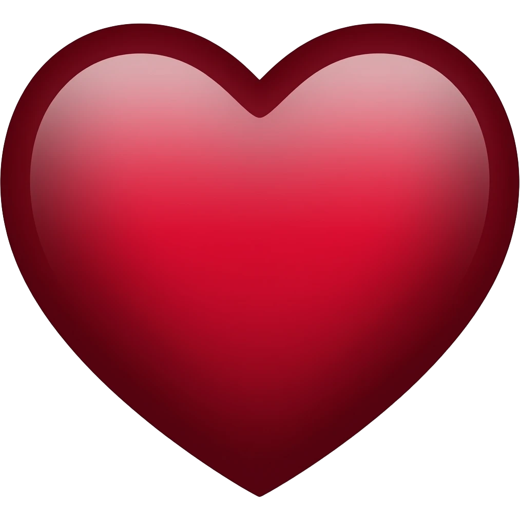 Un corazón color rojo vino emoji