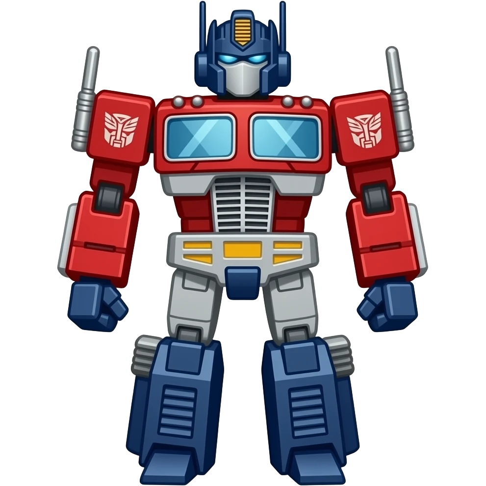 Mske a robot that is a red transformee emoji