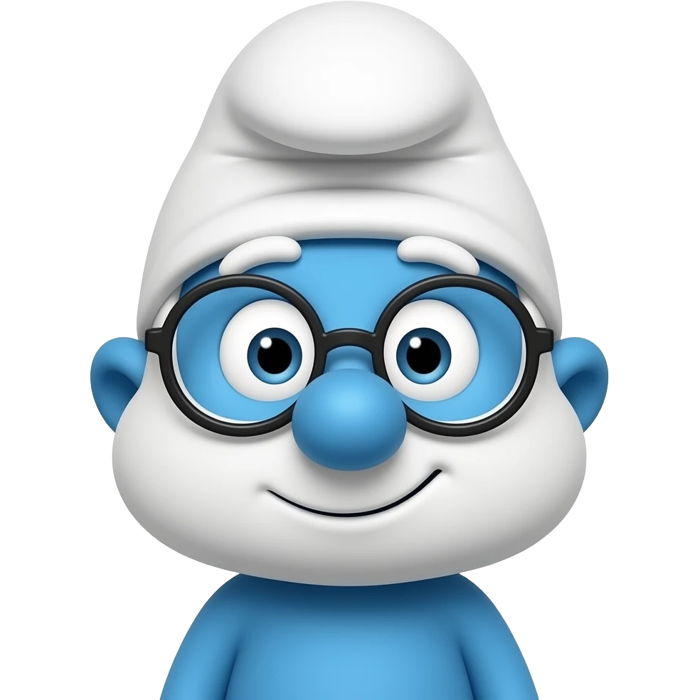 Black papa smurf no glasses emoji