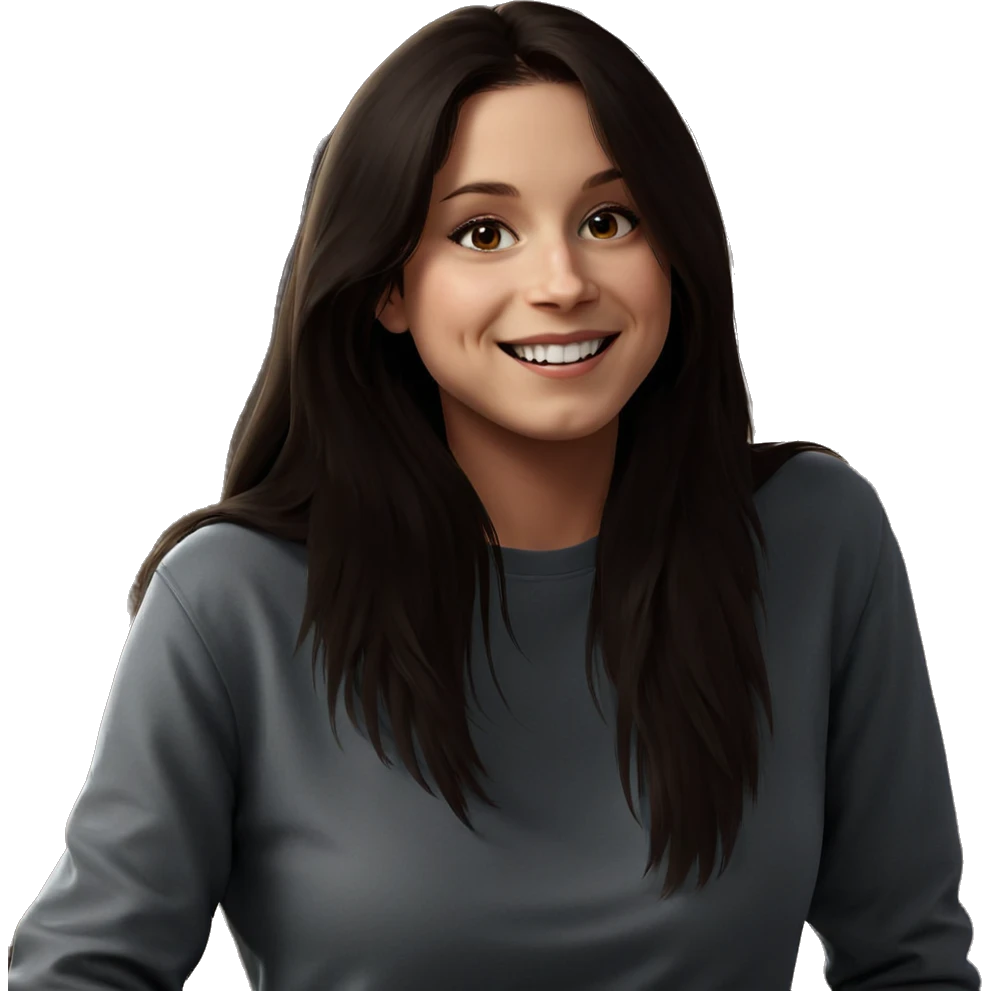 smiling girl with long hair emoji