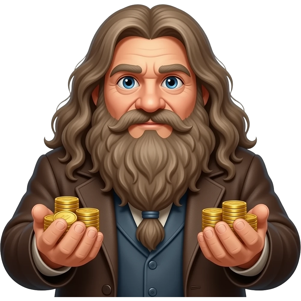 Hagrid with money in his hands emoji