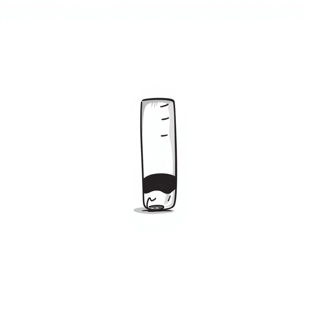 hand-drawn doodle of a cigarette emoji