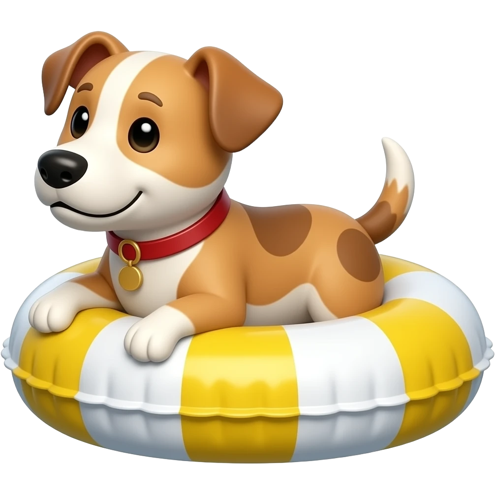 make a dog using a float, make it in an emoji style emoji