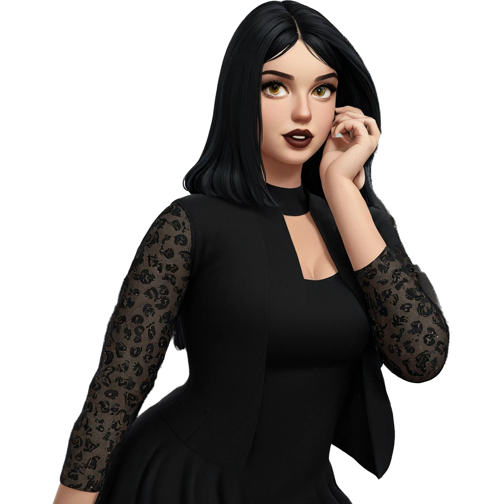 girl in black dress emoji