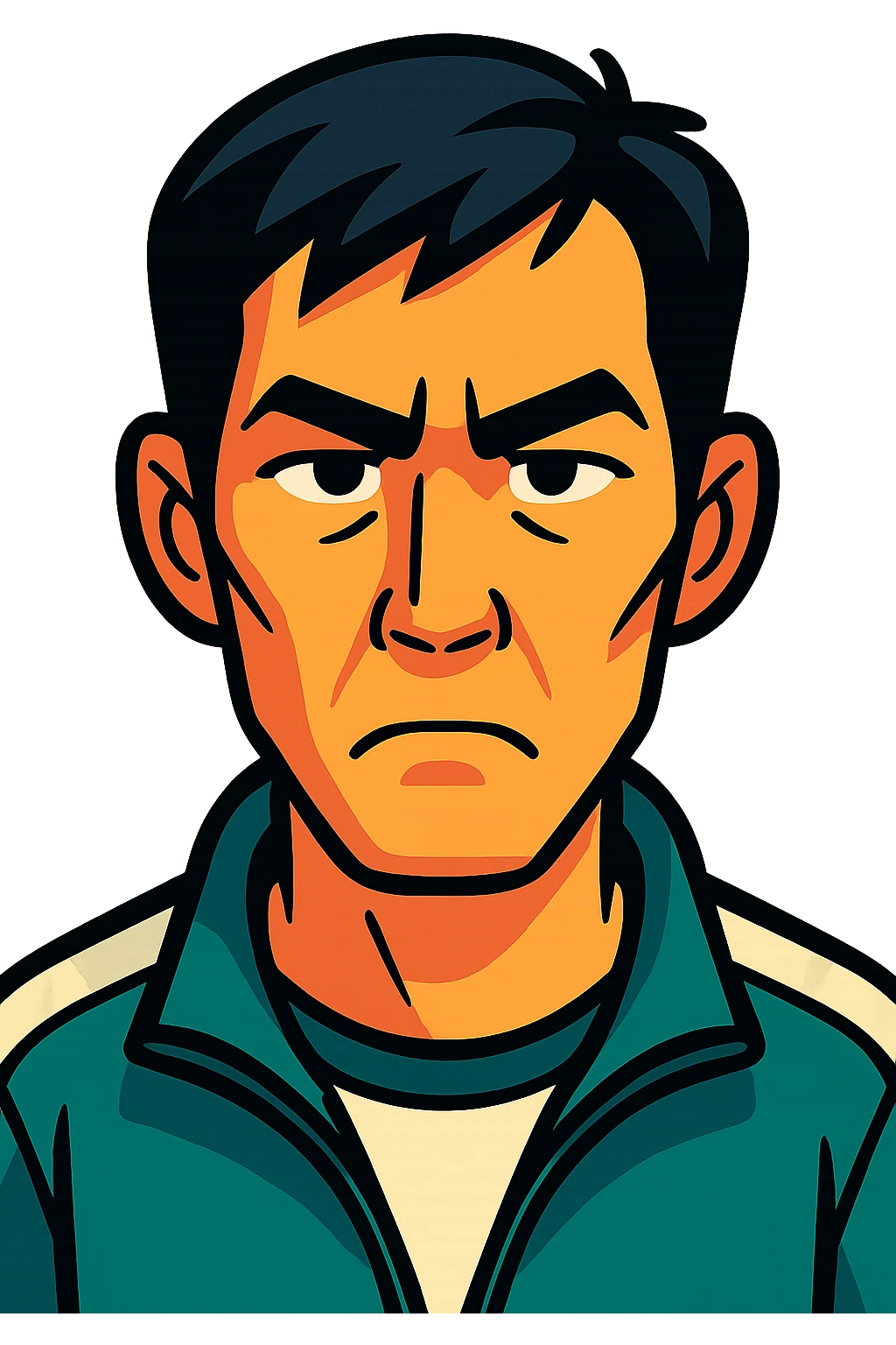 Portrait of the person in a vibrant toon style, colorful cartoon, expressive and lively. emoji