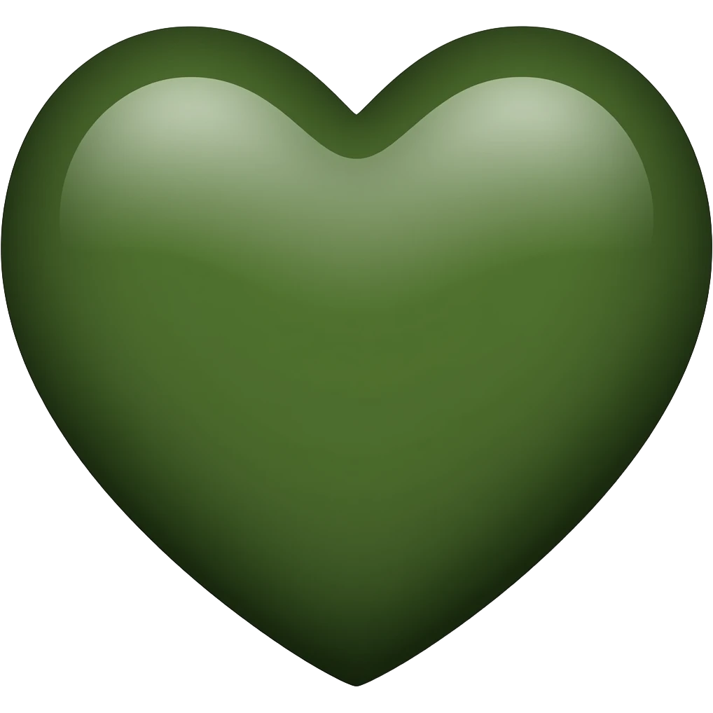 heart is dark olive green emoji