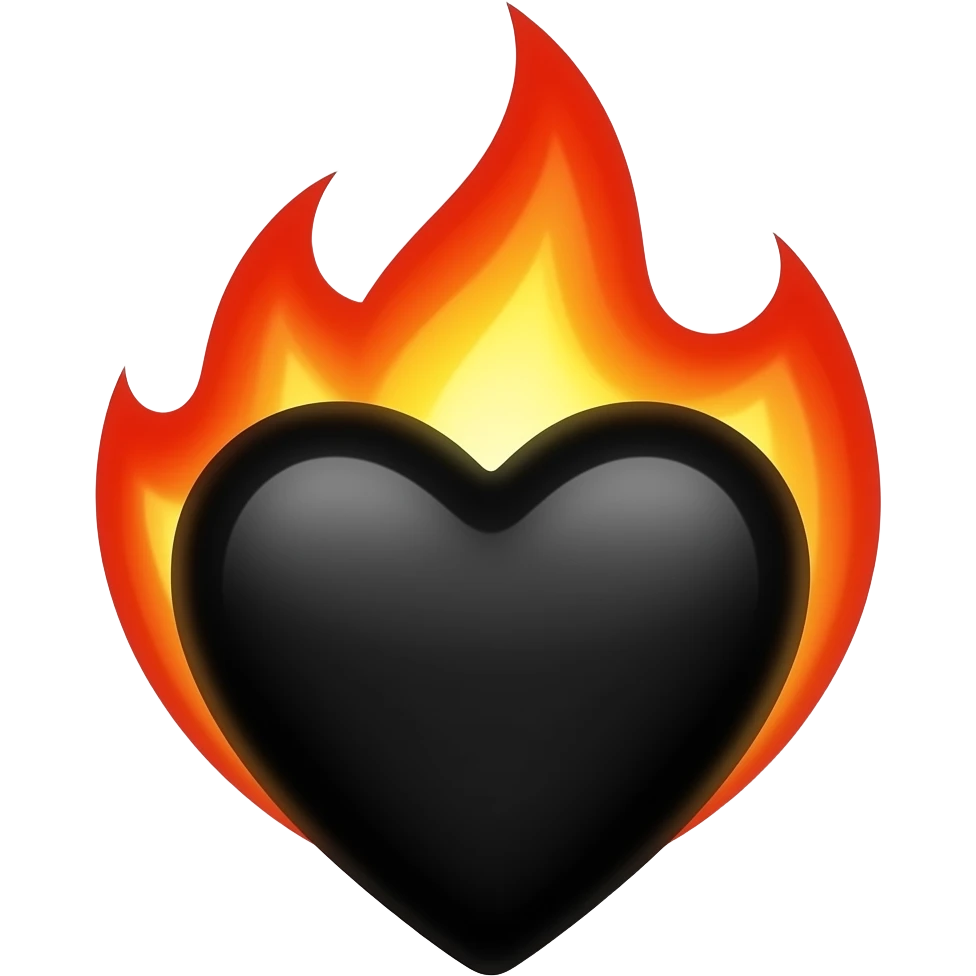 Corazón de fuego negro emoji
