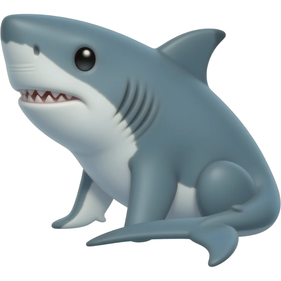 A shark sitting emoji