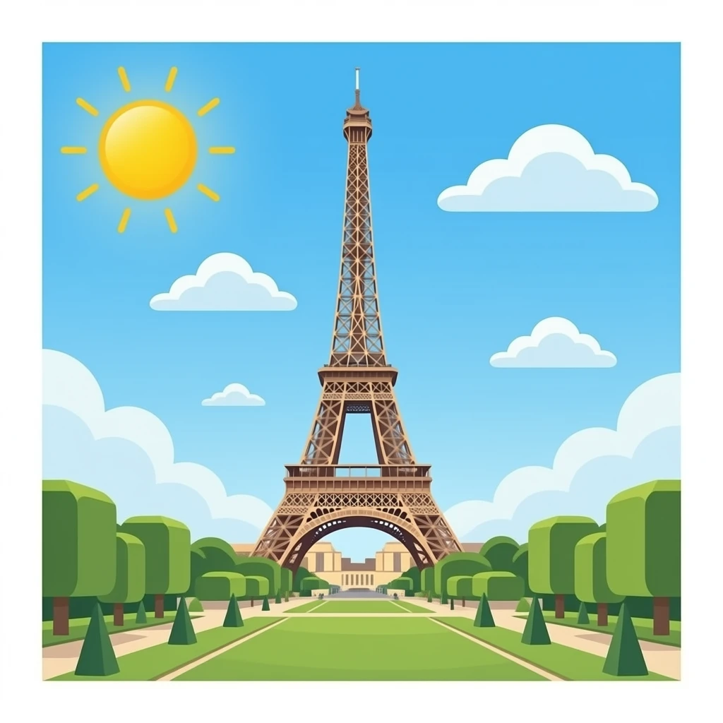 Eiffel tour paysage emoji