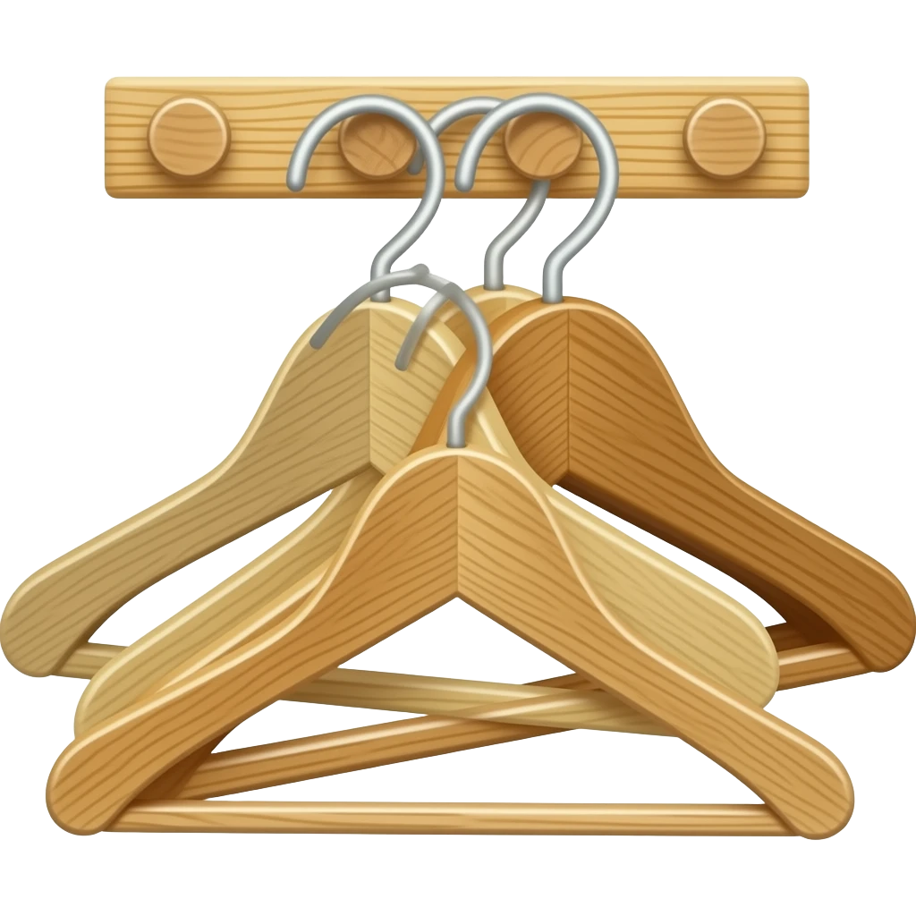 wooden coat hooks emoji