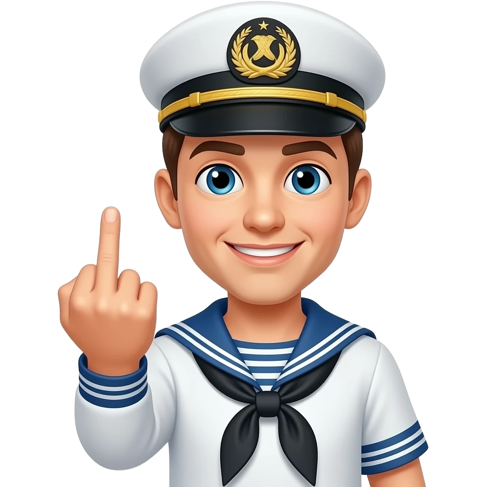 sailor giving the middle finger emoji