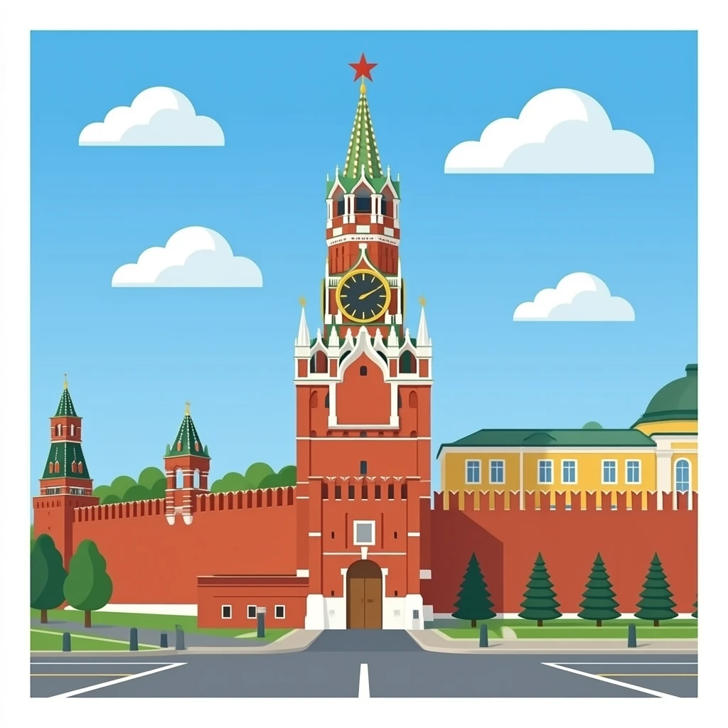 red square in moscow in apple emoji style emoji