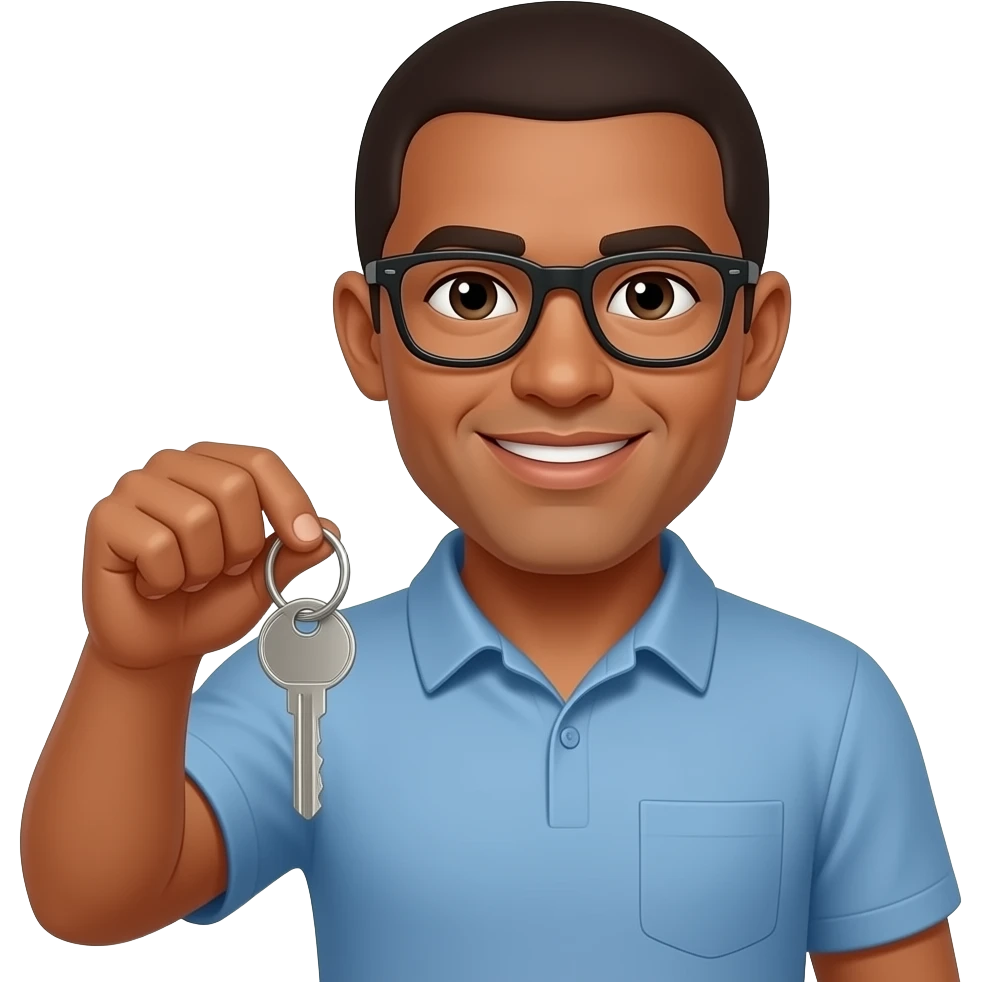 ios styled homeowner emoji yellow skin holding keys emoji
