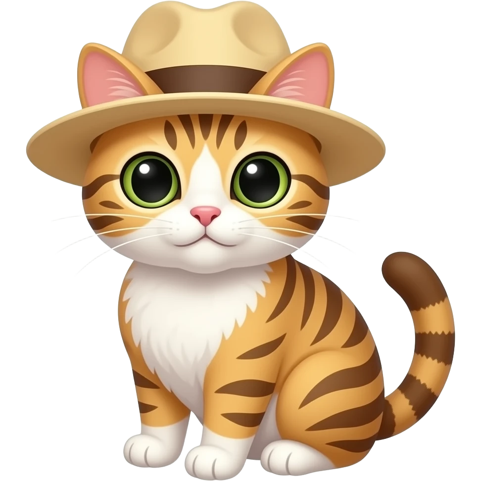 Crie um gato com um chapéu emoji